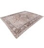 Soft Damask Rug 8X11 ft| Light Gold & Deep Ruby Carpet