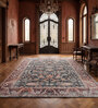 Soft Damask Rug 9'6X13 ft| Apricot Orange & Old Rose Carpet