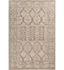 Soft Ethnic Motif Rug 5X8 ft| Natural & White Carpet Dhurrie