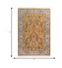 Soft Ethnic Motif Rug 5X8 ft| Yellow flash & Deep Navy Carpet Dhurrie