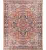 Soft Floral & Botanical Rug 9X12 ft| Twilight Blue & Amber Carpet