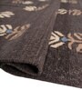Soft Floral Rug 4'6X6'6 ft| Natural Brown Carpet Dhurrie
