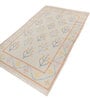 Soft Floral Rug 5X8 ft| White & Deep Navy Carpet Dhurrie