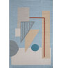 Silver Lake Blue Geometric Wool & Polyester 8X5 Feet Handmade Carpet