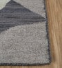 Snow White Geometric Wool & Viscose 8X5 Feet Handmade Carpet