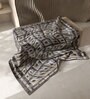 Liquorice Geometric Wool & Viscose 9X6 Feet Hand Tufted Carpet