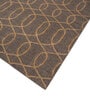 Dark Brown Geometric Wool & Polyester 10X8 Feet Handmade Carpet