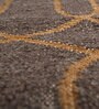 Dark Brown Geometric Wool & Polyester 10X8 Feet Handmade Carpet