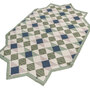 Soft Geometric Diamond Rug 5X8 ft| Deep Navy & Treetop Carpet Dhurrie