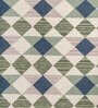 Soft Geometric Diamond Rug 5X8 ft| Deep Navy & Treetop Carpet Dhurrie