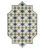 Soft Geometric Diamond Rug 5X8 ft| Deep Navy & Treetop Carpet Dhurrie