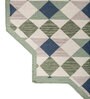 Soft Geometric Diamond Rug 5X8 ft| Deep Navy & Treetop Carpet Dhurrie