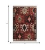 Soft Geometric Motif Rug 4'6X6'6 ft| Ribbon Red & Ebony Carpet Dhurrie