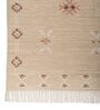 Soft Geometric Rug 5X8 ft| Ashwood & White Carpet Dhurrie