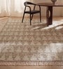 Soft Geometric Rug 5X8 ft| Beige & White Carpet Dhurrie