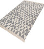 Soft Geometric Rug 5X8 ft| White & Wisteria Carpet Dhurrie