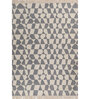 Soft Geometric Rug 5X8 ft| White & Wisteria Carpet Dhurrie