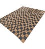 Soft Geometric Rug 8X10 ft| Tan & Ebony Carpet Dhurrie
