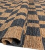 Soft Geometric Rug 8X10 ft| Tan & Ebony Carpet Dhurrie