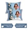 Blue 7D Digital Printed Baby With Flower Queen Size Bedsheet Sheet with 2 Matching Pillow Covers
