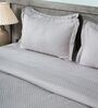 Grey 300TC 100% Cotton Flat Chekered Super King Bedsheet with 2 Pillow Covers