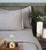 Grey 300TC 100% Cotton Flat Chekered Super King Bedsheet with 2 Pillow Covers