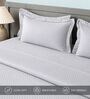 Grey 300TC 100% Cotton Flat Chekered Super King Bedsheet with 2 Pillow Covers