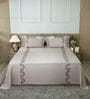 Soft Grey 300TC 100% Cotton Solids Flat Embroidered Super King Bedsheet With 2 Pillow Covers