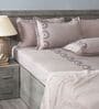 Soft Grey 300TC 100% Cotton Solids Flat Embroidered Super King Bedsheet With 2 Pillow Covers