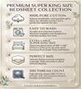 Soft Grey 300TC 100% Cotton Solids Flat Embroidered Super King Bedsheet With 2 Pillow Covers