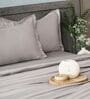 Grey 400TC 100% Cotton Solid Flat Super King Bedsheet With 2 Pillow Covers