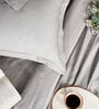 Grey 400TC 100% Cotton Solid Flat Super King Bedsheet With 2 Pillow Covers