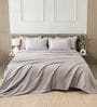 Grey 400TC 100% Cotton Solid Flat Super King Bedsheet With 2 Pillow Covers