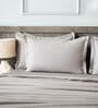 Grey 400TC 100% Cotton Solid Flat Super King Bedsheet With 2 Pillow Covers