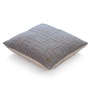 Soft Grey Melange & Natural 100% Combed Cotton Maze Box 18X18 Inches Knitted Cushion Cover With Filler