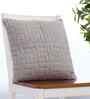 Soft Grey Melange & Natural 100% Combed Cotton Maze Box 18X18 Inches Knitted Cushion Cover With Filler