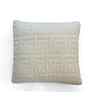 Soft Grey Melange & Natural 100% Combed Cotton Maze Box 18X18 Inches Knitted Cushion Cover With Filler