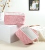 Soft Grid Plush Storage Basket Blush Pink Set Of 2