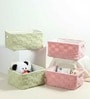 Soft Grid Plush Storage Basket Blush Pink Set Of 2