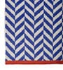 Soft Herringbone Rug 5X6'6 ft| Deep Navy & White Carpet Dhurrie