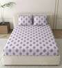 Soft Lavender Grace Double 186 TC Cotton Bedsheet With 2 Matching Pillow Covers