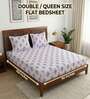 Soft Lavender Grace Double 186 TC Cotton Bedsheet With 2 Matching Pillow Covers