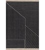 Soft Maze Rug 5X8 ft| Ebony & White Carpet Dhurrie