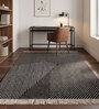Soft Maze Rug 5X8 ft| Ebony & White Carpet Dhurrie