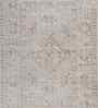 White And Peach Traditional Polyester 5.5X7 Feet Machine Made Carpet