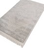 White And Grey Vintage Acrylic 4X6 Feet Machine Made Carpet
