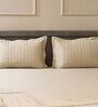 Soft Pearl 100% Cotton 300TC Solid Superking Bedsheet with 2 Pillow Covers (Quilted)