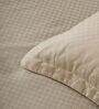 Cream 300TC 100% Cotton Flat Chekered Super King Bedsheet with 2 Pillow Covers
