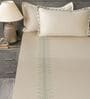 Soft Pearl 300TC 100% Cotton Solids Flat Embroidered Super King Bedsheet With 2 Pillow Covers
