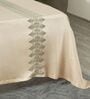 Soft Pearl 300TC 100% Cotton Solids Flat Embroidered Super King Bedsheet With 2 Pillow Covers